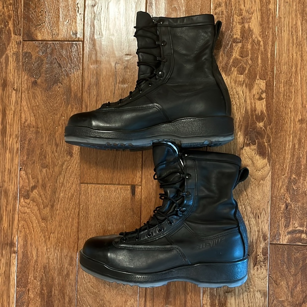 Military boots black leather steel toe Belleville